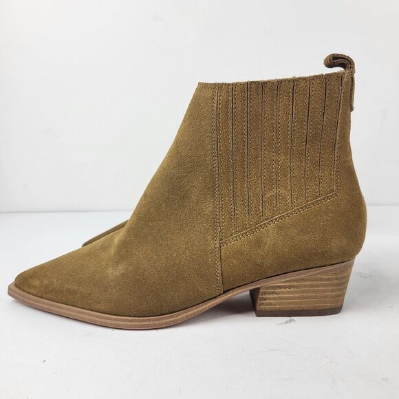 Marc Fisher LTD Yarita Ankle Chelsea Bootie Brown Suede Pull On 6.5M - Picture 2 of 11
